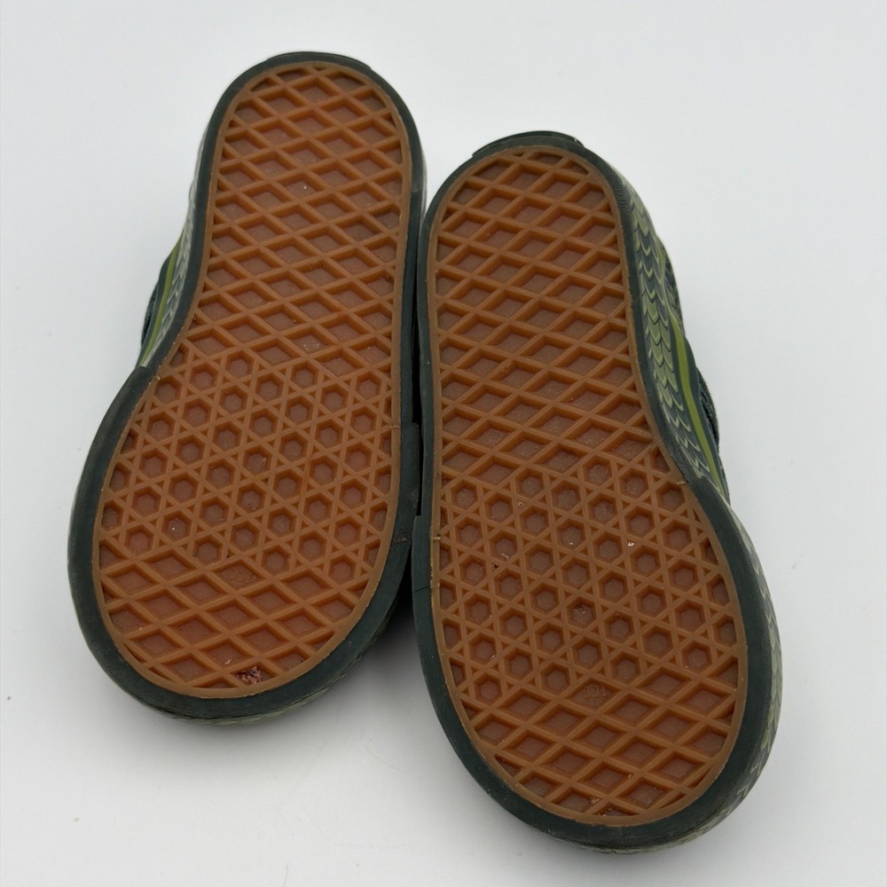 Vans Shoes Toddler 4.5 Green Reptile Snake Off The Wall Slip On Child Scales Eye - Picture 7 of 8